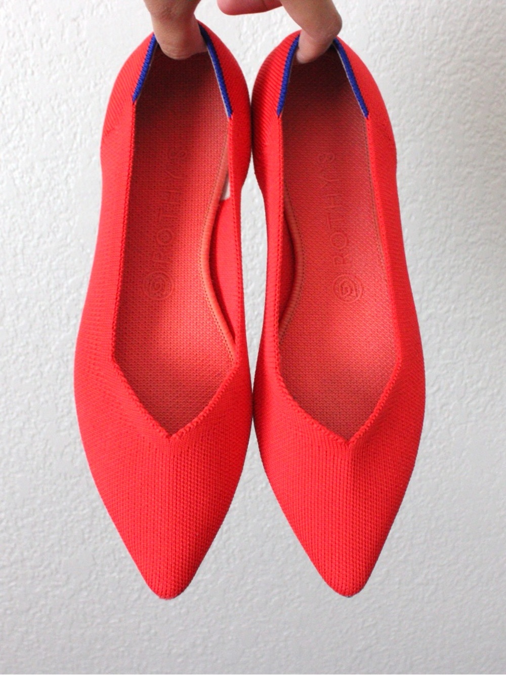 Rothy’s The Point Red Knit Flats